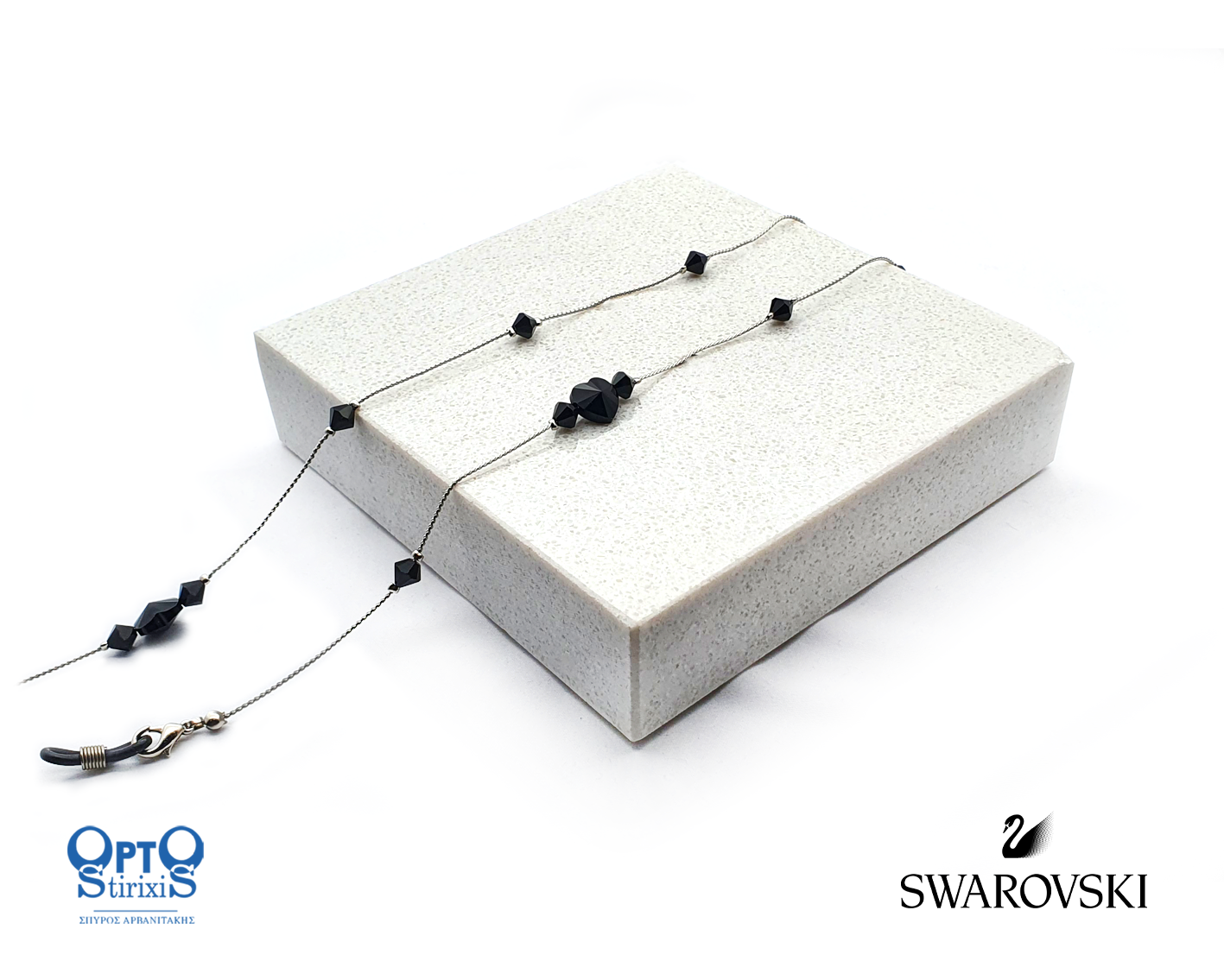 ΑΛΥΣΙΔΑ SWAROVSKI ΚΑΡΔΙΑ ΜΑΥΡΗ (κωδ.7021830)