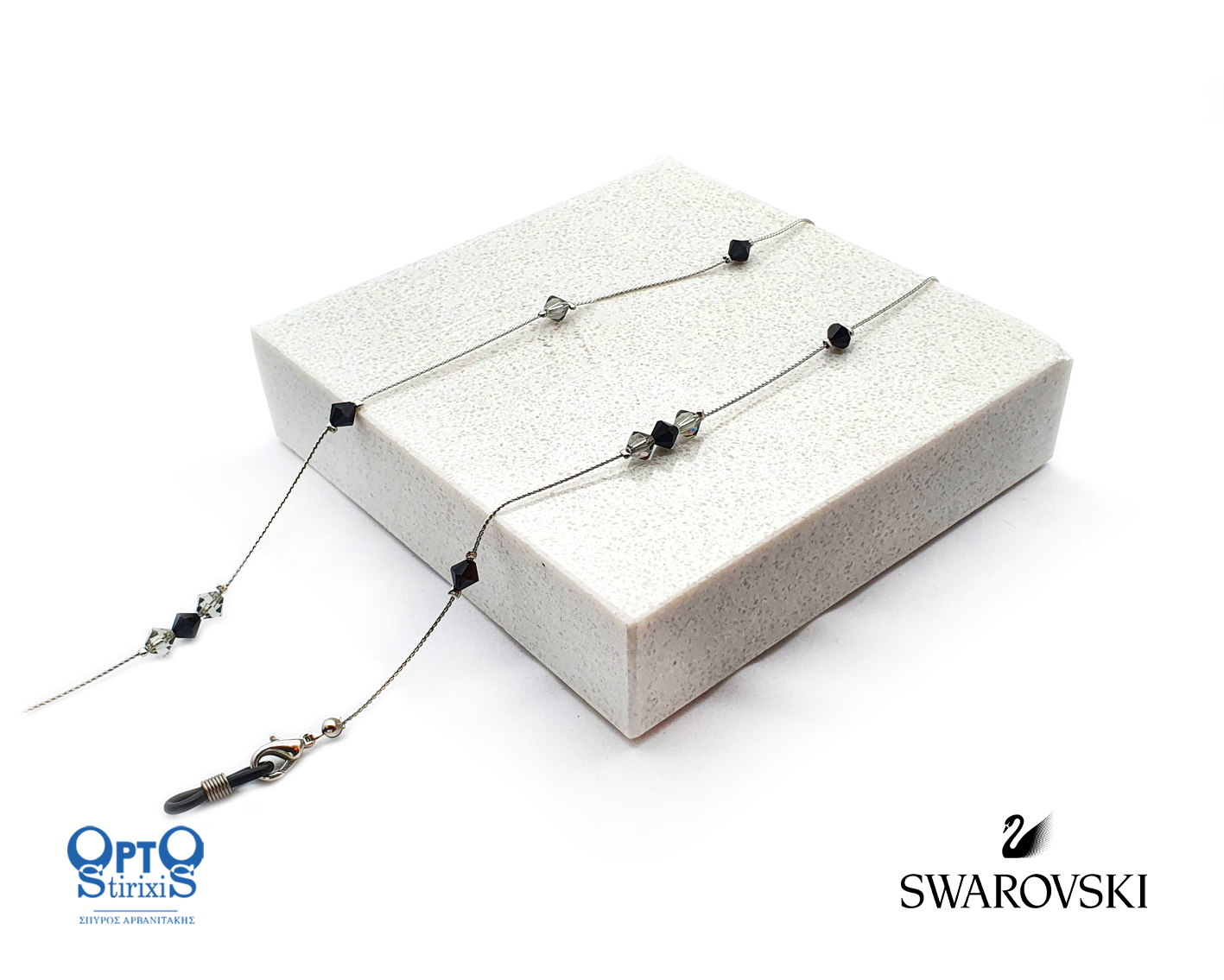 ΑΛΥΣΙΔΑ SWAROVSKI 14 ΠΕΤΡΕΣ ΓΚΡΙ-ΜΑΥΡΟ (κωδ.7021868)