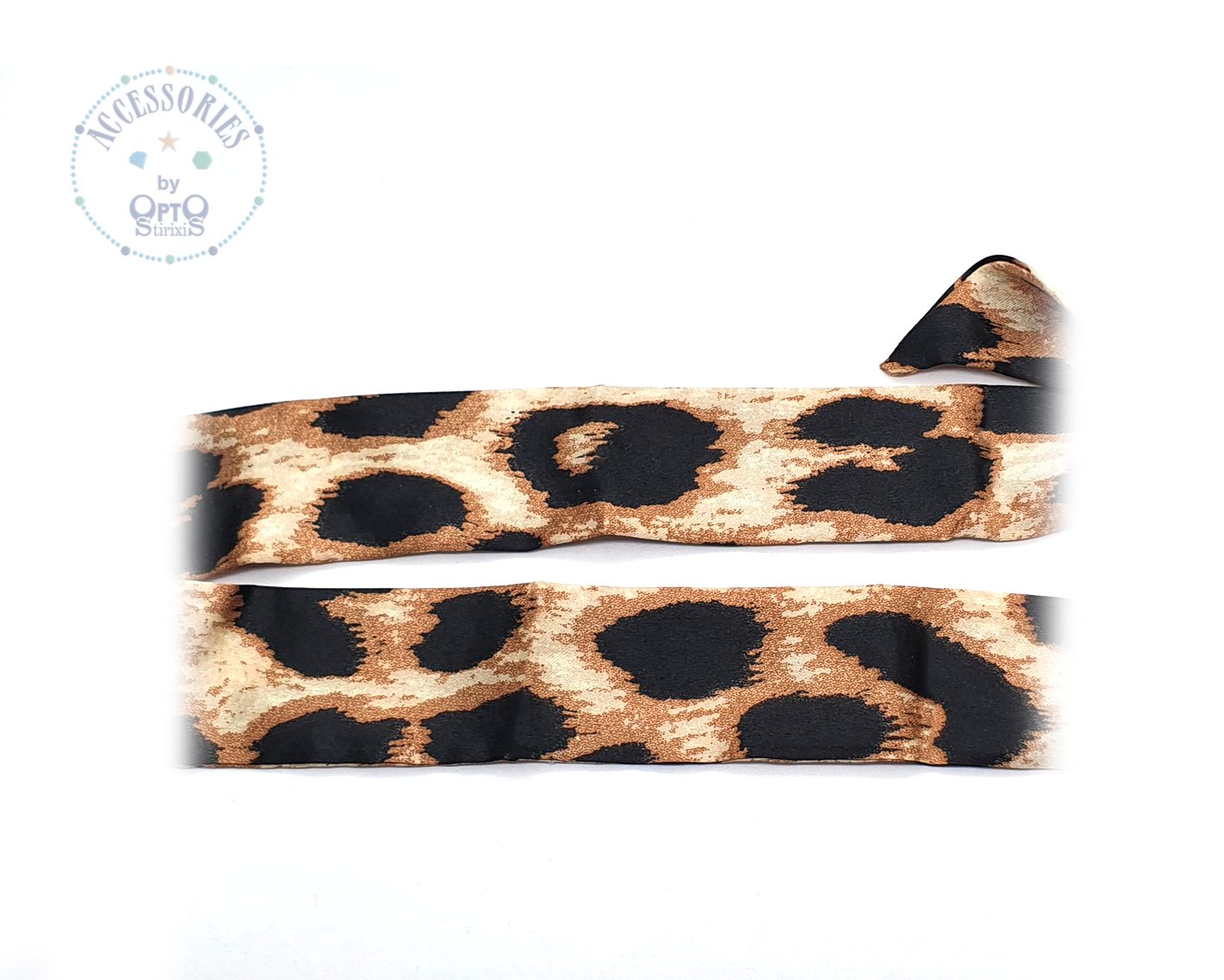 ΑΛΥΣΙΔΑ ΚΟΚΚΑΛΙΝΗ ΜΕ ΜΑΝΤΗΛΙ LEOPARD ΜΠΕΖ (κωδ.7021411.1) C